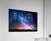 Night landscape with colorful Milky Way and y  Acrylic Print