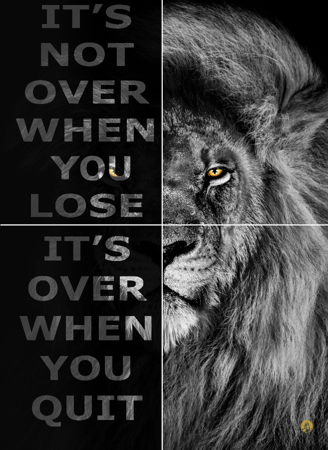 Motivational Lion B&W  Print