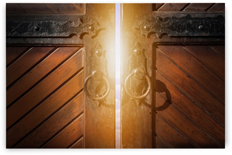 Magic light through open wooden door by JesseLeonard