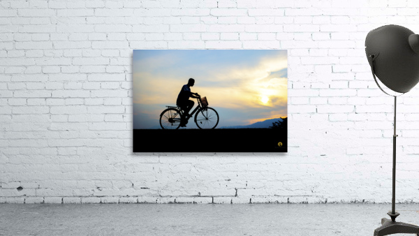 Children enjoy ride bicycle during sunset by JesseLeonard