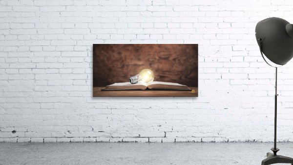 Light bulb on the book. Knowledge Creative Wi by JesseLeonard