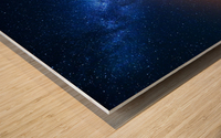 Night landscape with colorful Milky Way and y Wood print