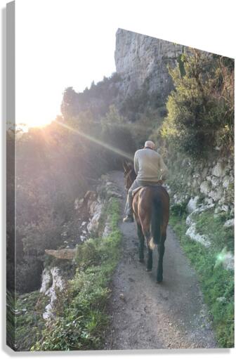 Man on Donkey Almafy Coast Italy  Impression sur toile