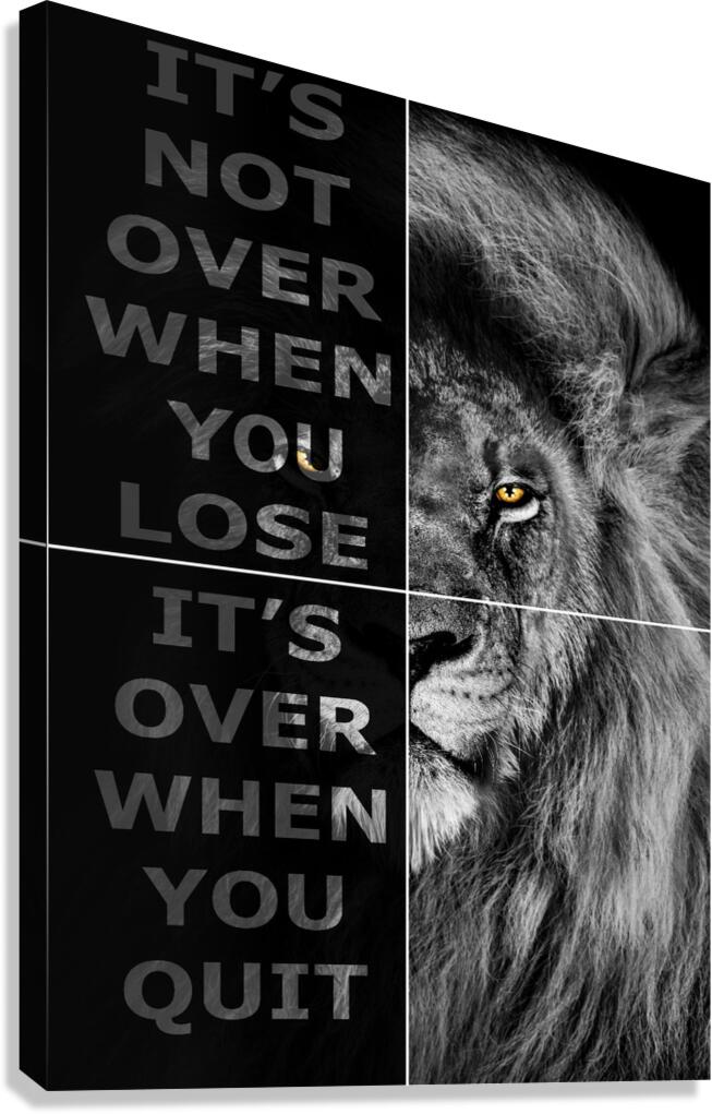 Motivational Lion B&W  Impression sur toile